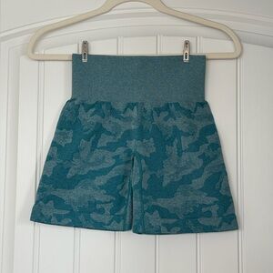 NVGTN Teal Camo Seamless Shorts